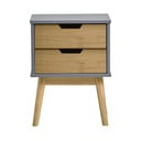Pilkai rudos spalvos pušies masyvo naktinis staliukas "Marckeric Baku