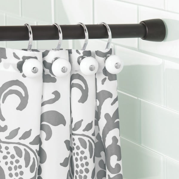 Juodas reguliuojamo ilgio dušo užuolaidų strypas InterDesign Cameo, ilgis 109 - 190 cm-image-1