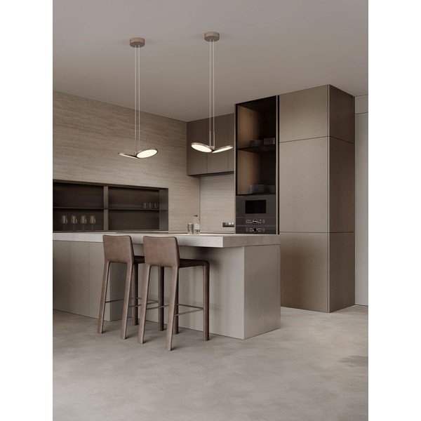 Matinės auksinės spalvos iš aliuminio kabantis šviestuvas LED su pritemdymo funkcija ø 32,5 cm Vea – Nova Luce-image-1