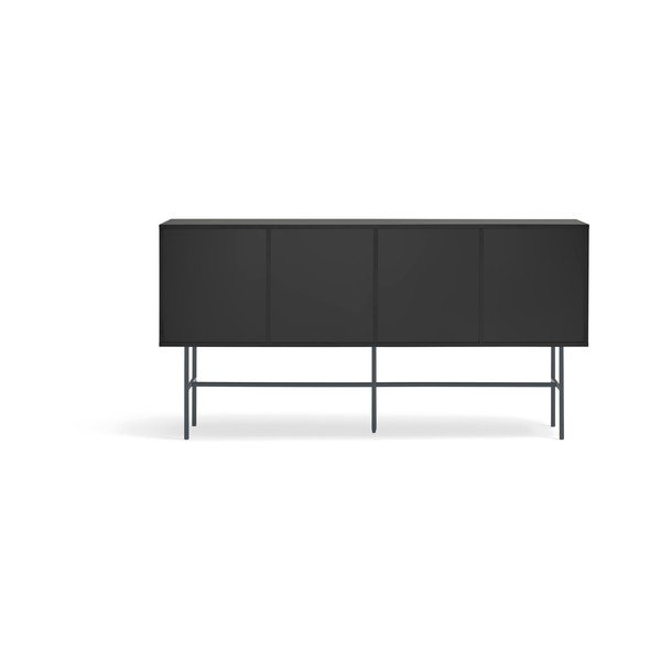 Žema šoninė spintelė juodos spalvos/antracito spalvos su stumdomomis durimis 180x91 cm Nube – Teulat-image-4