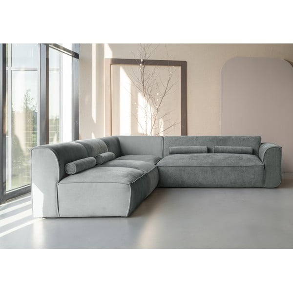 Kampinė sofa šviesiai žalios spalvos (su kairiuoju kampu) Flex Felix – Miuform-image-1