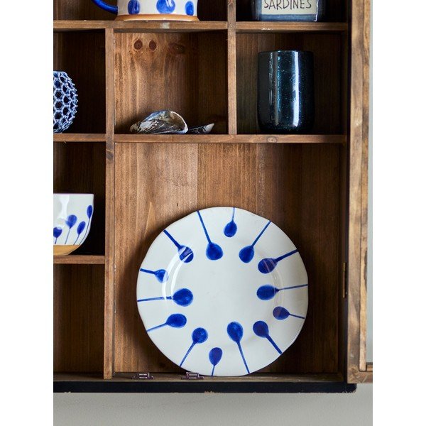 Baltos spalvos/mėlynos spalvos desertinės iš akmens masės lėkštės 3 vnt. ø 22 cm Linora – Bloomingville-image-2