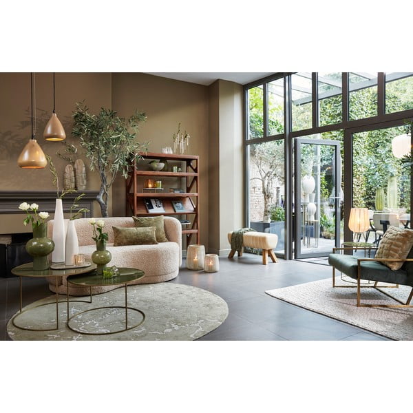 Ruda akacijos medžio masyvo knygų spinta 120x160 cm Yuki - Light & Living-image-3