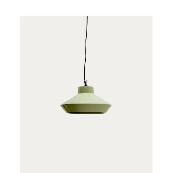 Šviesiai žalios spalvos kabantis šviestuvas ø 31 cm su keramikiniu gaubtu Portol – Kave Home-image-4
