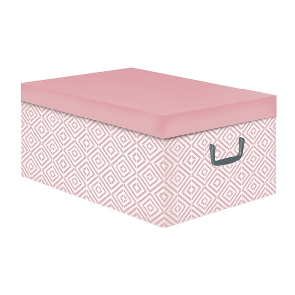 Rožinė laikymo dėžė su dangčiu "Compactor Cube" 50 x 40 x 25 cm