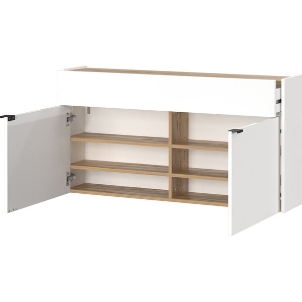 Baltos spalvos spintelė iš ąžuolo 110x57x22 cm Ameca – Germania-image-3