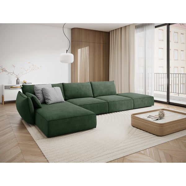 Tamsiai žalia kampinė sofa (kairysis kampas) Vanda - Mazzini Sofas-image-1