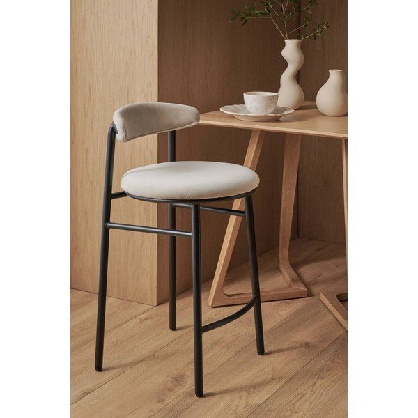Smėlio spalvos iš metalo baro taburetė (sėdynės aukštis 66 cm) Doggi – Ellos Home-image-1