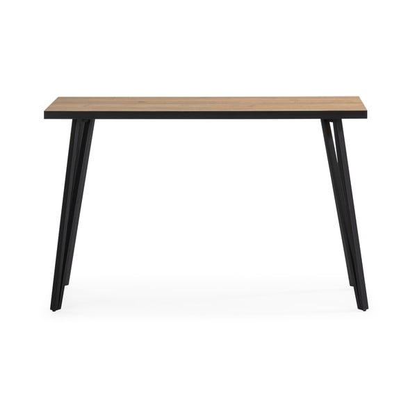 Juodas/natūralios medienos spalvos konsolinis staliukas su ąžuoliniu stalviršiu 60x120 cm Sindi - Marckeric-image-2