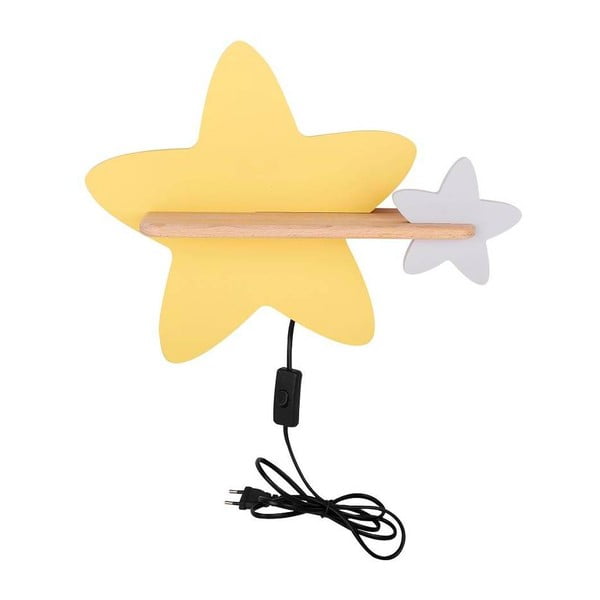 Geltonos ir baltos spalvos vaikiškas šviestuvas Star - Candellux Lighting