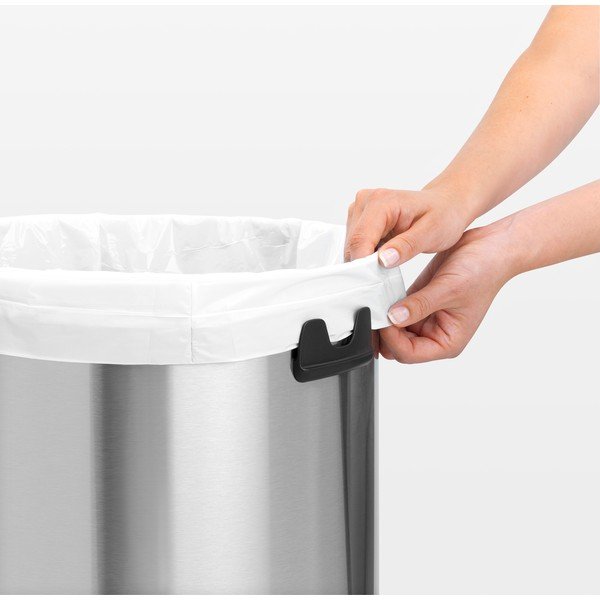 Iš plieno šiukšliadėžė matinės sidabrinės spalvos 60 l Push Bin – Brabantia-image-3