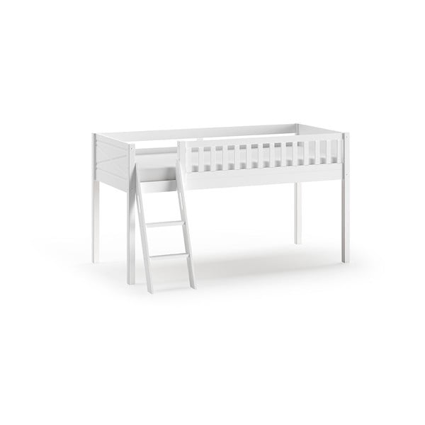 Paaukštinta vaikiška lova iš pušies masyvo baltos spalvos 90x200 cm SCOTT – Vipack-image-2