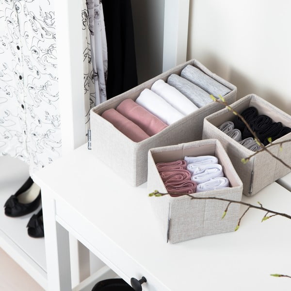 3 smėlio spalvos daiktadėžių rinkinys Bigso Box of Sweden Drawer-image-1