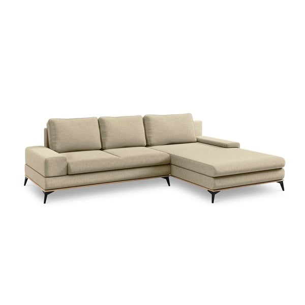 Smėlio spalvos kampinė sofa-lova Windsor & Co Sofos Planet, dešinysis kampas-image-2