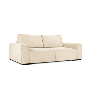 Smėlio spalvos aksominė U formos sofa-lova Mazzini Sofas Madara