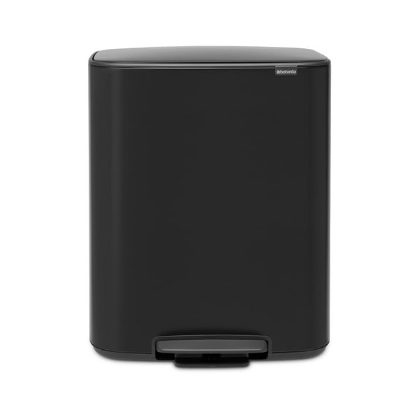 Iš plieno šiukšliadėžė matinės juodos spalvos rūšiavimui/su pedalu 60 l Bo – Brabantia-image-4