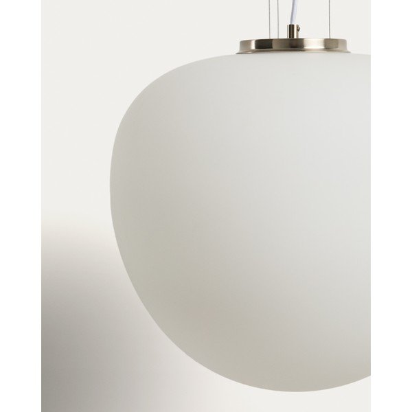 Baltos spalvos kabantis šviestuvas ø 40 cm su stiklo gaubtu Ardali – Kave Home-image-3