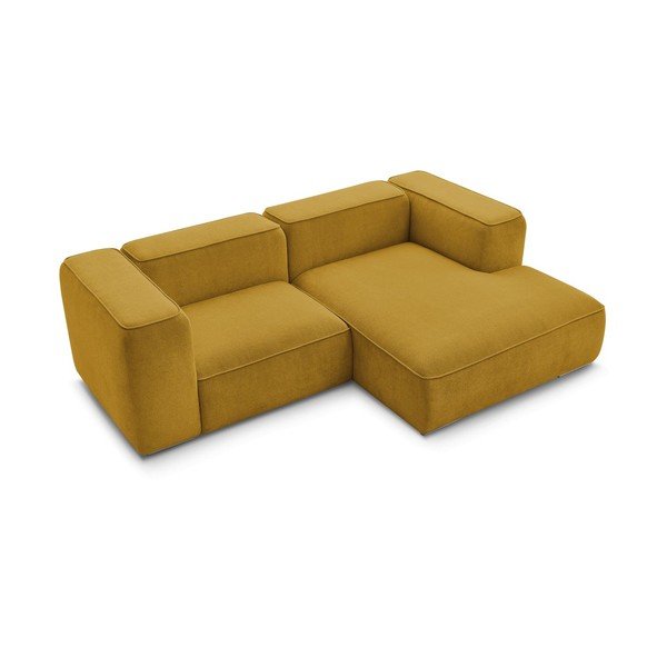 Iš boucle kampinė sofa ochros spalvos (su dešiniuoju kampu) Zephyr – Bobochic Paris-image-4