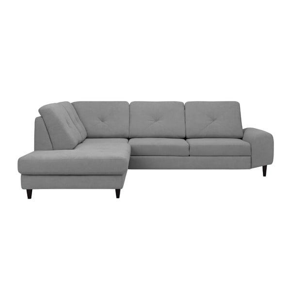 Šviesiai pilka kampinė sofa-lova su daiktų laikymo vieta "Windsor & Co Sofos", kairysis kampas Beta