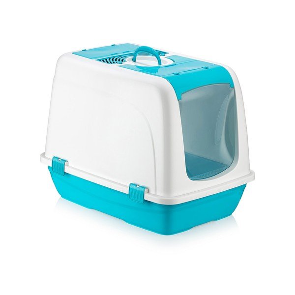 Baltos ir mėlynos spalvos kačių kraiko dėžutė Petpetite