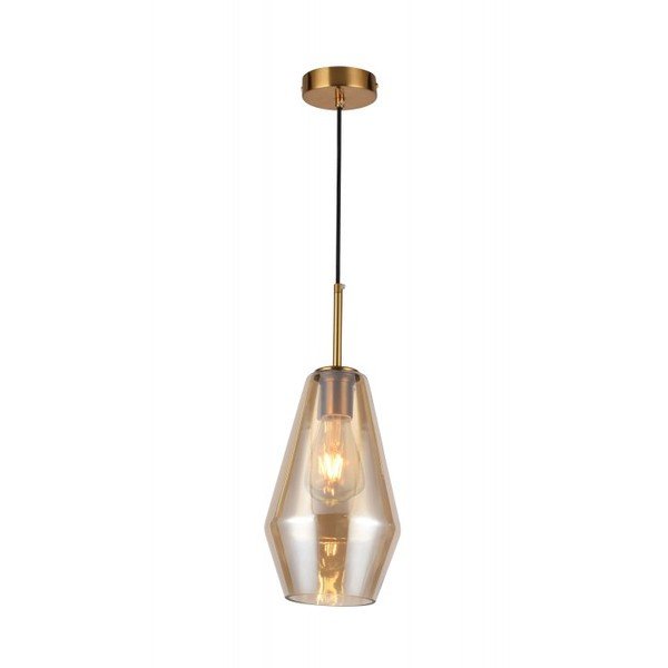 Kabantis šviestuvas auksinės spalvos ø 17 cm su metaliniu gaubtu/su stiklo gaubtu Lime – GTV