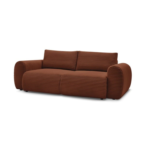 Iš kordinio velveto sulankstoma sofa raudonos plytų spalvos 257 cm Lucien – Bobochic Paris-image-3