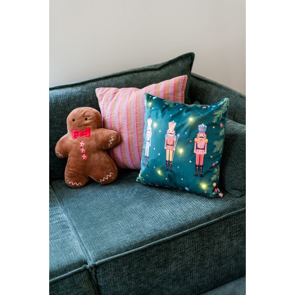 Rožinės ir rudos spalvos medvilinė pagalvė Hübsch Rita, 50 x 50 cm-image-4