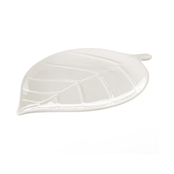 Baltas keraminis padėklas "Unimasa Leaf", 31,5 cm ilgio