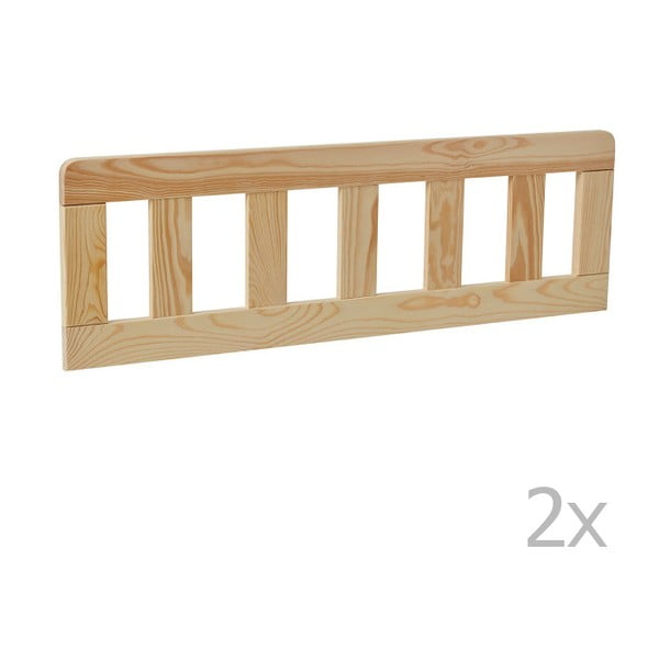 2 rudų medinių barjerų rinkinys "Pinio Classic" vaikiškai lovytei, 160 x 70 cm