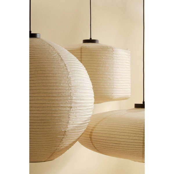 Smėlio spalvos iš popieriaus kabantis šviestuvas ø 60 cm Siv – Jotex-image-3