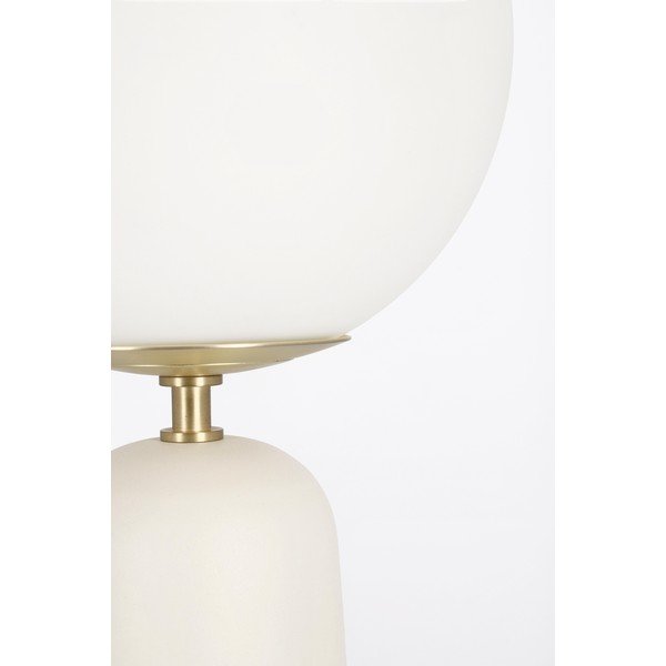 Baltos spalvos iš metalo stalinis šviestuvas (aukštis 51 cm) su stiklo gaubtu Delphine – Bizzotto-image-4