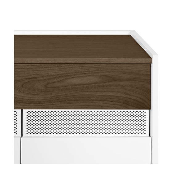 Balta komoda su riešutmedžio elementais Radio - TemaHome-image-3