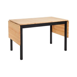 Juodos spalvos sulankstomas valgomojo stalas iš pušies medienos Bonami Essentials Brisbane, 120 (200) x 70 cm