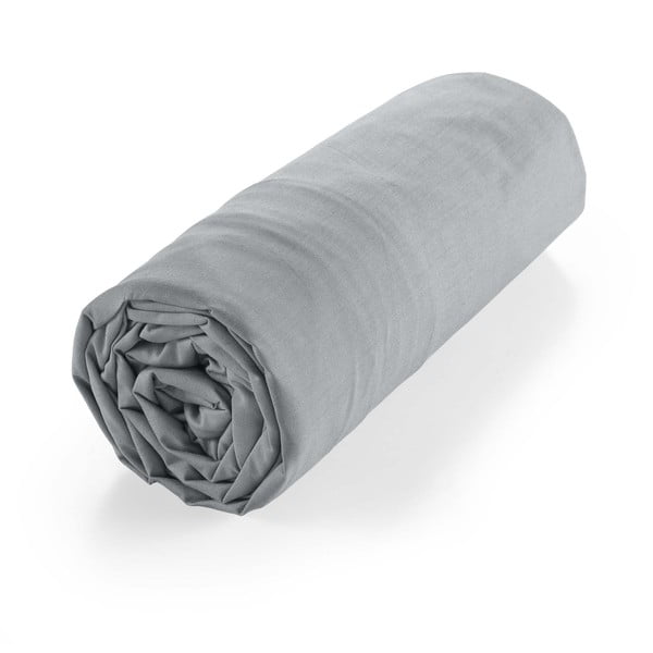 Paklodė iš organiškos medvilnės pilkos spalvos su guma 140x190 cm Biolina – douceur d'intérieur-image-4