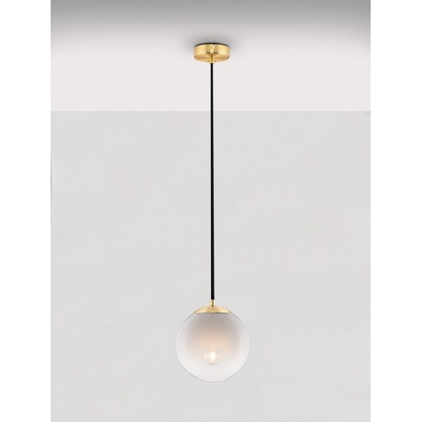 Baltos spalvos/auksinės spalvos iš stiklo kabantis šviestuvas ø 20 cm Vita – Nova Luce-image-3