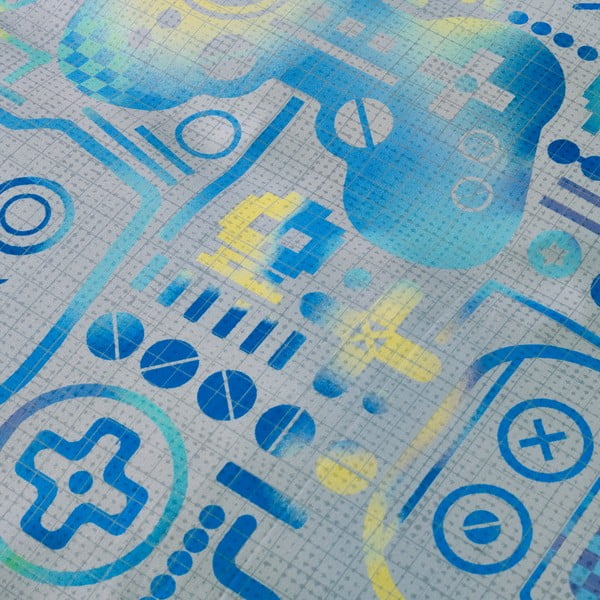 Pilkos spalvos iš mikropluošto viengulė/ant aukšto čiužinio vaikų patalynė su guma 90x190 cm Gamer – Catherine Lansfield-image-2