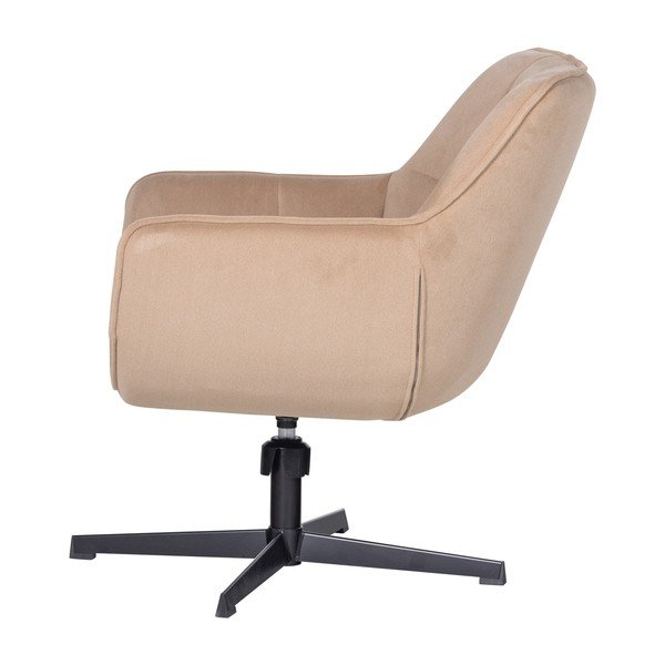 Smėlio spalvos pasukamas krėslas iš velveto Wibo – WOOOD-image-3