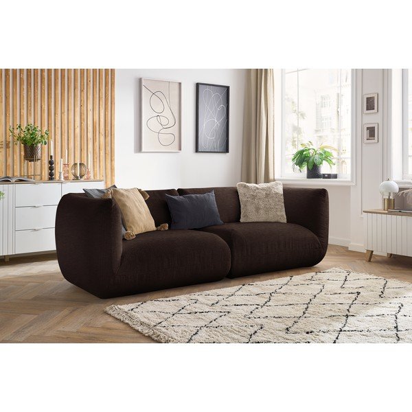 Tamsiai ruda velvetinė sofa 260 cm Lecomte - Bobochic Paris-image-1