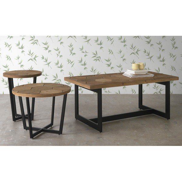 Konferencijų stalas su juodos geležies konstrukcija Geese Honeycomb, ⌀ 59 cm-image-4