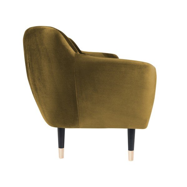 Garstyčių geltonos spalvos sofa su juodomis kojomis Mazzini Sofas Benito, 188 cm-image-3