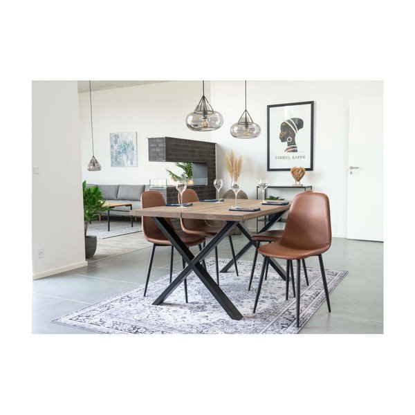 2 rudų kėdžių su juodomis kojomis komplektas House Nordic Stockholm-image-4
