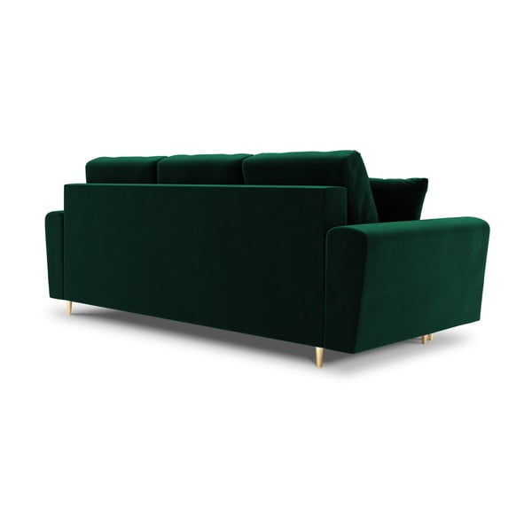 Žalios spalvos iš velveto sulankstoma/su sandėliavimo vieta sofa 235 cm Kyoto – Cosmopolitan Design-image-3