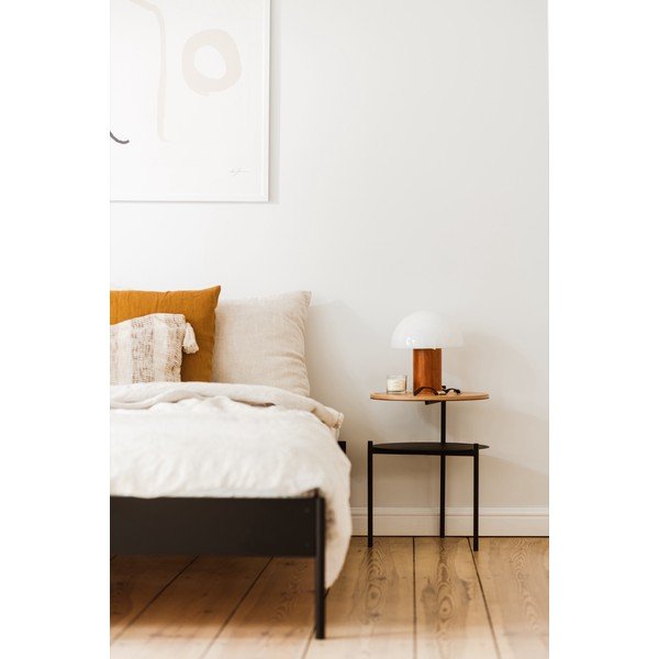 Juodos spalvos/natūralios spalvos naktinis staliukas su ąžuolo dekoro stalviršiu Tu – noo.ma-image-1