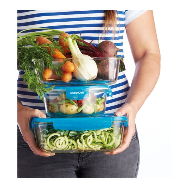 Stiklinė dėžutė su vožtuvu "Kitchen Craft" stačiakampė, 350 ml-image-1