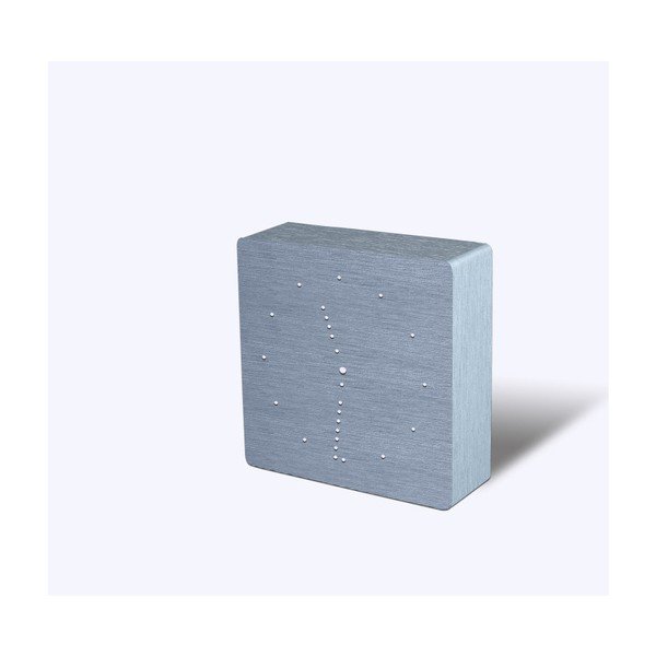 Pilkas žadintuvas su baltu LED ekranu Gingko analoginis paspaudžiamas laikrodis-image-4