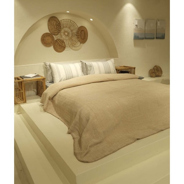 Ochros geltonos ir baltos spalvos pledas dvigulei lovai 200x220 cm Twin - Oyo Concept-image-1