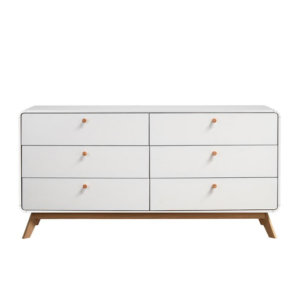 Žema šoninė spintelė baltos spalvos 150x74 cm Caitlin – Støraa