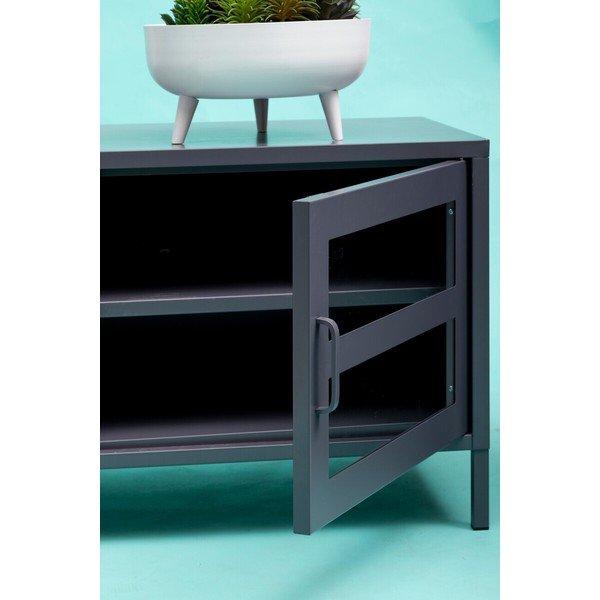 Pilkos spalvos iš plieno TV spintelė 150x50x45 cm Acier – Premier Housewares-image-4