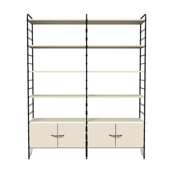 Modulinė lentyna baltos/juodos spalvos 163x204 cm Dakota – Tenzo-image-3