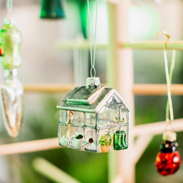 Iš stiklo rankų darbo eglutės papuošimas 5 cm Greenhouse – Sass & Belle-image-1